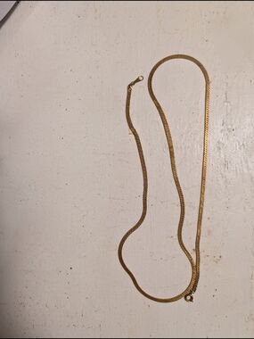 24" Gold Tone 3mm Herringbone Necklace